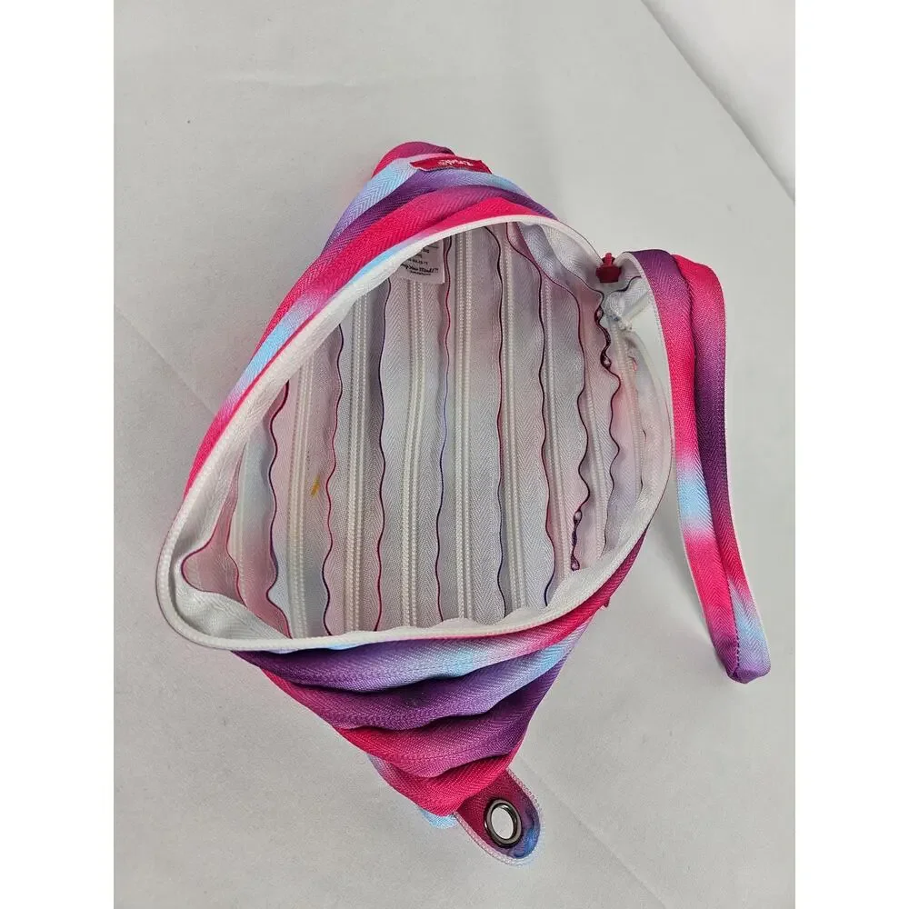 ZIPIT COLORZ 3 RIING POUCH ONE-ZIPPER MAKEUP & PENCIL POUCH WITH GROMMETS